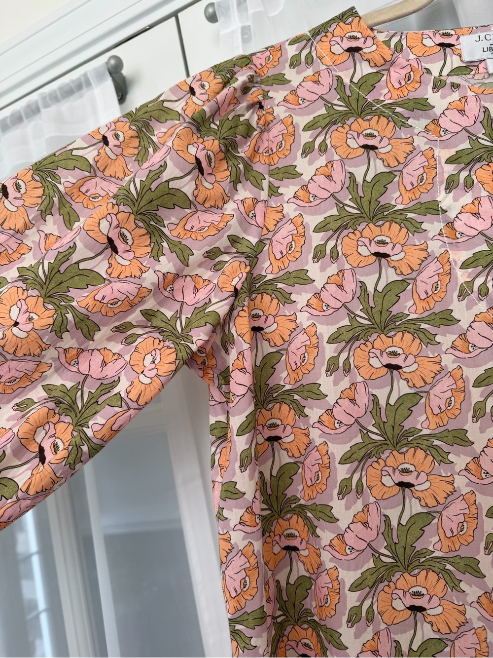 J.Crew Liberty Floral Cotton Popover Blouse Medium - Picture 6 of 11